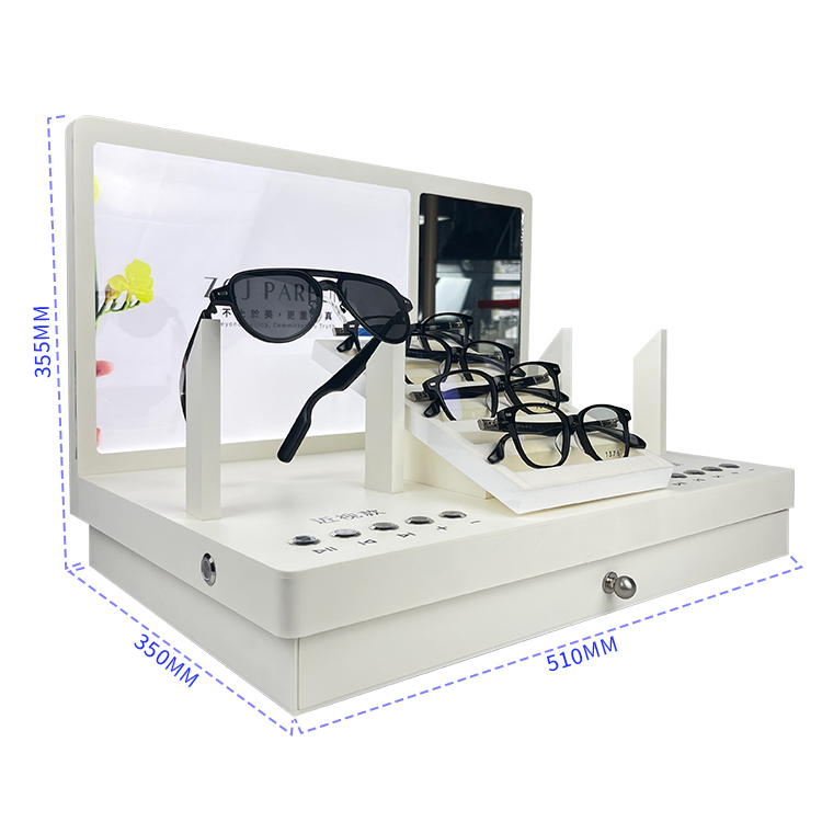 Custom High Quality Glasses Display Acrylic Stepped Optical Glasses Display Stand Desktop Eyewear Display Rack with Lcd Screen - Image 6