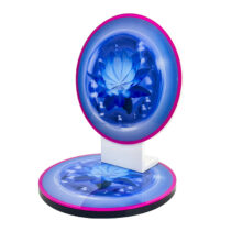 Custom Blue Acrylic Display Stylish Acrylic Perfume Display Rack Skincare Display Holder with LED Lights for Retail Stores