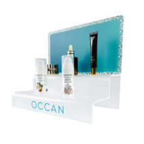 OEM ODM Acrylic Cosmetics Display Rack Countertop Makeup Display Stand Fashion Two-tier Acrylic Cosmetics Display Rack