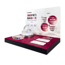 Custom Best Sale Contact Lens Display Rack Tabletop Lens Show with Transparent Tray for Personal Acrylic Contact Lenses Display