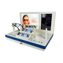 Customized Eco Friendly Glasses Display Rack Detachable 4 Pairs Lens Stand Sunglasses Counter Display Eyewear Exhibition